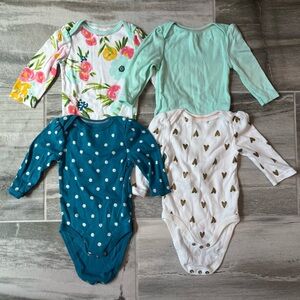 Cloud Island baby girl long sleeve onesies size 3-6 months